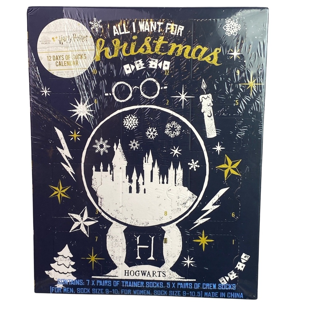 Harry Potter Advent Calendar 12‎ Days of Socks Gift Box Mens 9-10